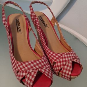 Red and White Checkered Sandals